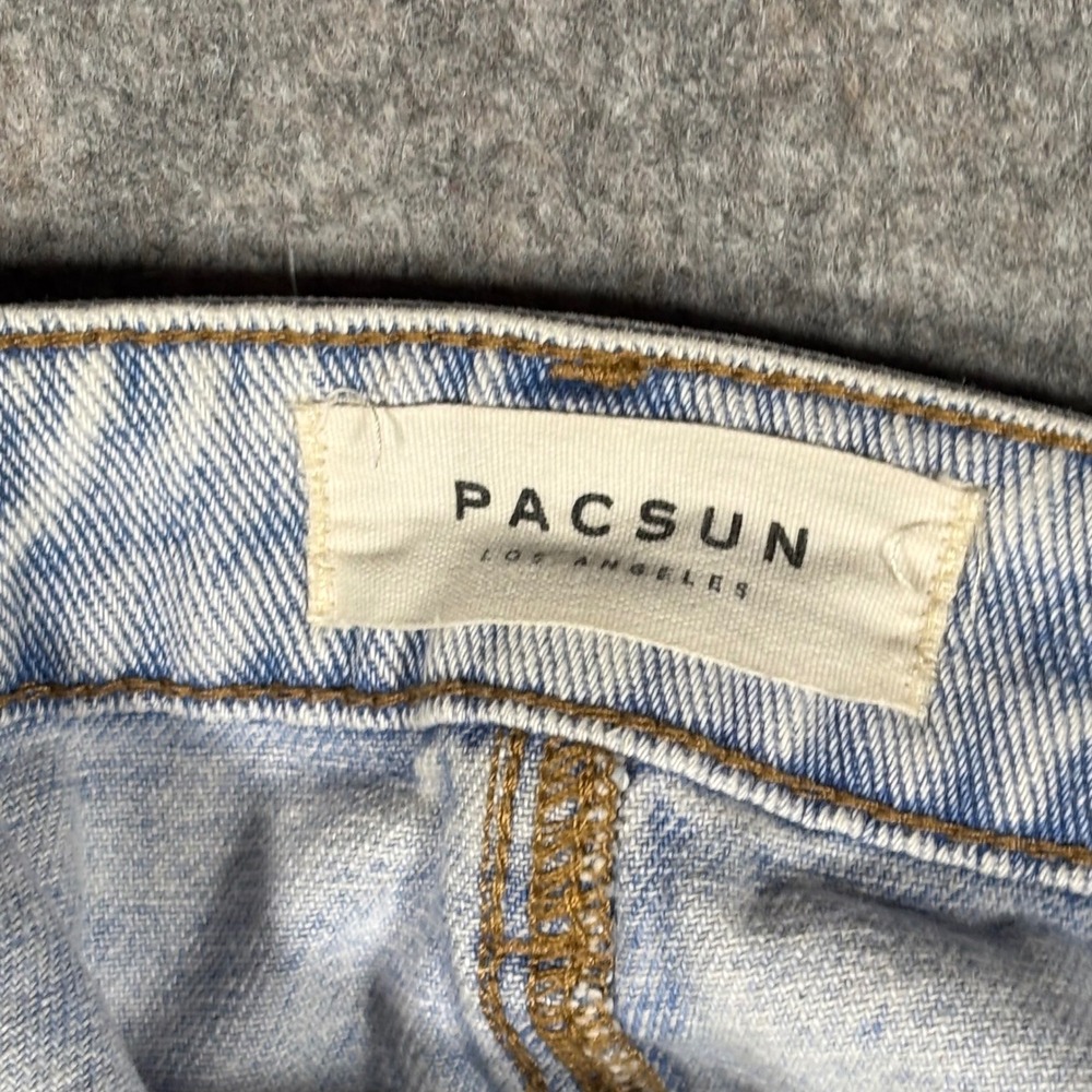 PacSun High Rise Festival Short Womens 26 Light Blue Excellent Distressed Frayed - Picture 3 of 11